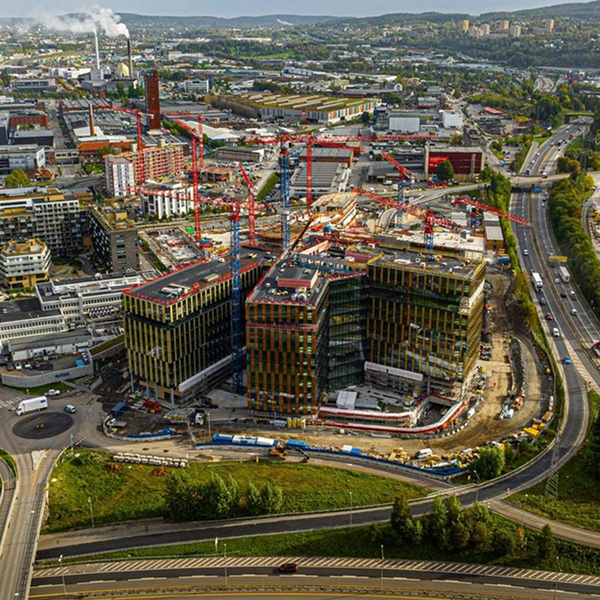 Oversiktsbilde av Construction City under byggeprosessen.